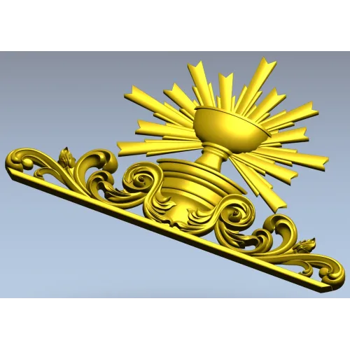 Чаша Сияния - 3D модель STL для ЧПУ (евхаристическая чаша с лучами)