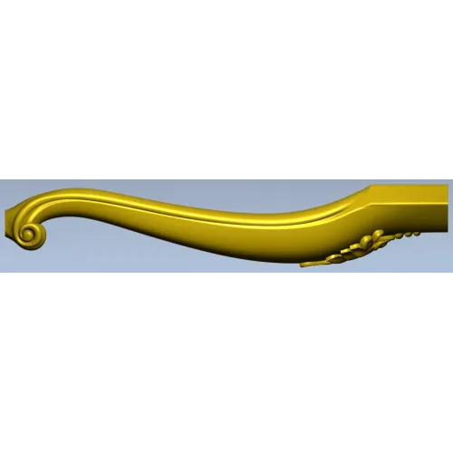 Carved Curved Furniture Leg - STL 3D Model for CNC Milling