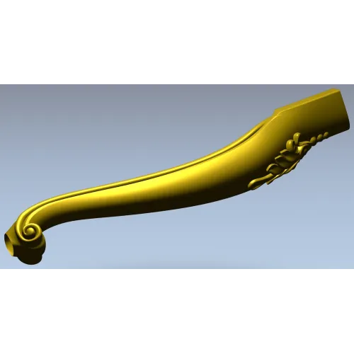 Carved Curved Furniture Leg - STL 3D Model for CNC Milling