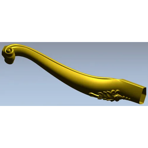 Carved Curved Furniture Leg - STL 3D Model for CNC Milling