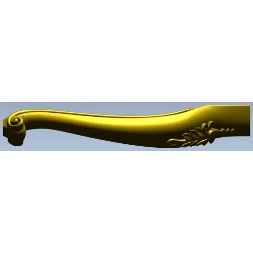Carved Curved Furniture Leg - STL 3D Model for CNC Milling
