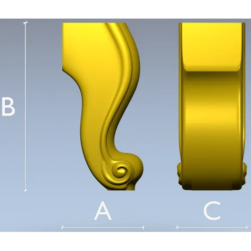 Rococo Cabriole Leg STL 3D model for CNC
