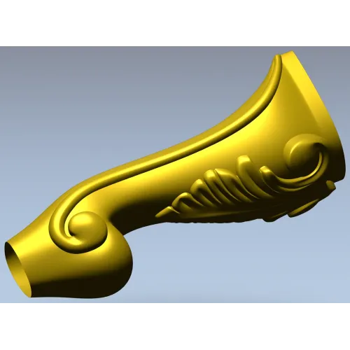 Acanthus Scroll Furniture Leg - STL 3D Model for CNC