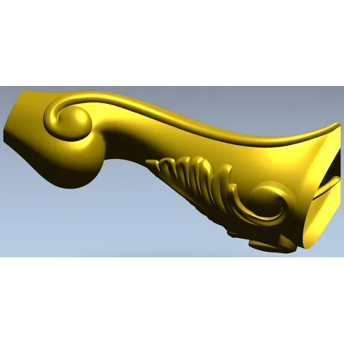 Acanthus Scroll Furniture Leg - STL 3D Model for CNC