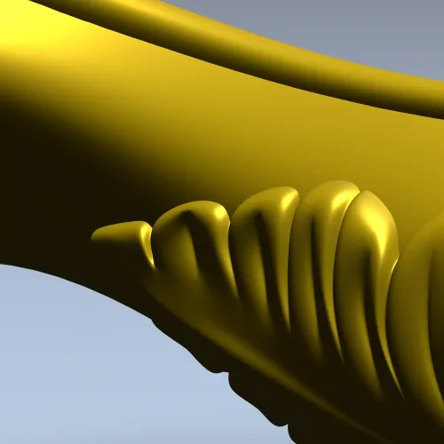 Acanthus Scroll Furniture Leg - STL 3D Model for CNC