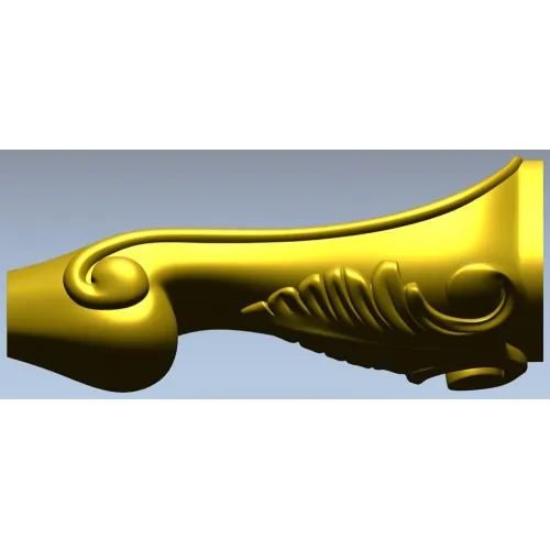 Acanthus Scroll Furniture Leg - STL 3D Model for CNC