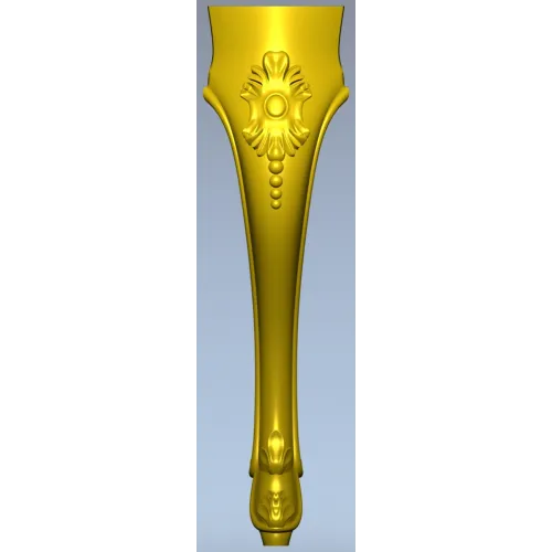 Rococo Floral Cabriole Leg - STL 3D Model for CNC