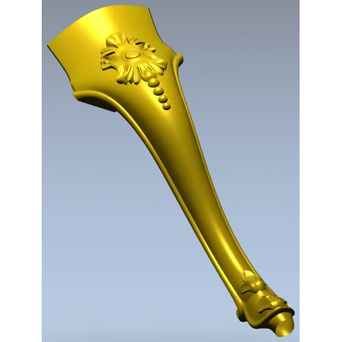 Rococo Floral Cabriole Leg - STL 3D Model for CNC