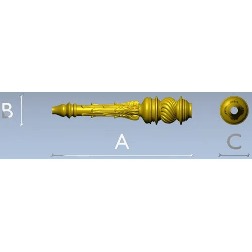 Ornate Twisted Orb Baluster STL for CNC