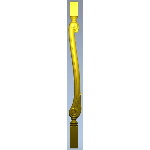 Serpentine Scroll Baluster STL for CNC