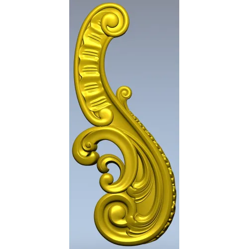 Baroque Acanthus Scroll STL 3D Model for CNC