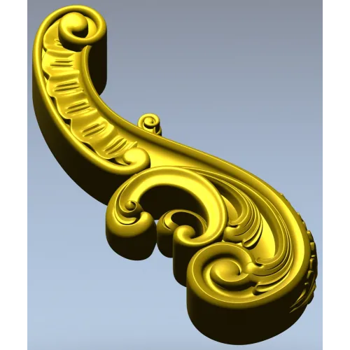 Baroque Acanthus Scroll STL 3D Model for CNC
