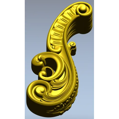 Baroque Acanthus Scroll STL 3D Model for CNC