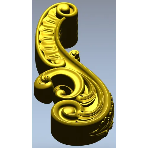 Baroque Acanthus Scroll STL 3D Model for CNC