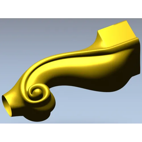 Ornate S-Scroll Baluster STL 3D Model for CNC Milling