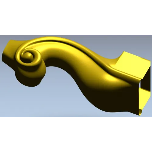 Ornate S-Scroll Baluster STL 3D Model for CNC Milling