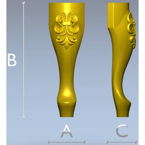 Fleuron Baluster - detailed STL 3D model for CNC milling