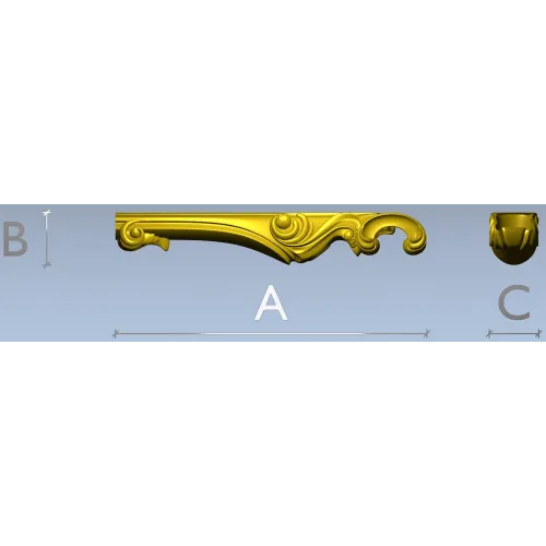 Rococo Acanthus Arm STL for CNC Router