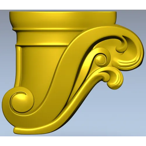 Regal Scroll Corbel - STL 3D model for CNC carving
