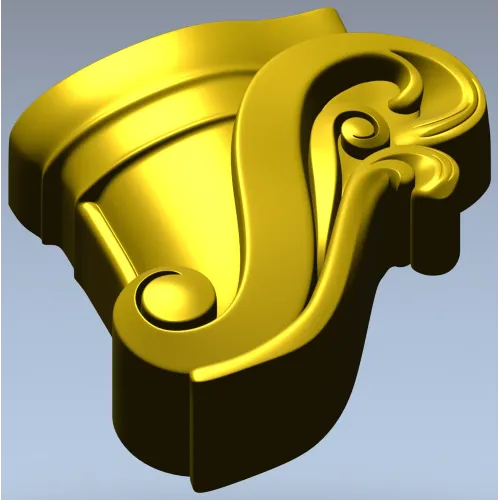 Regal Scroll Corbel - STL 3D model for CNC carving