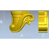 Regal Scroll Corbel - STL 3D model for CNC carving