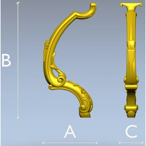 Рокайльная мебельная ножка для ЧПУ - 3D модель STL
