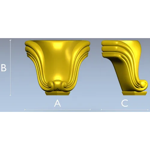 Мебельная ножка в стиле барокко - 3D модель STL для ЧПУ