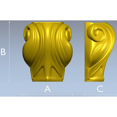 Волютный лист - 3D модель ножки в формате STL для ЧПУ