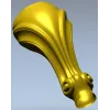 Ornate Shell & Scroll Furniture Leg - STL 3D Model for CNC