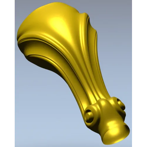 Ornate Shell & Scroll Furniture Leg - STL 3D Model for CNC