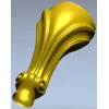 Ornate Shell & Scroll Furniture Leg - STL 3D Model for CNC