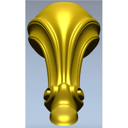 Ornate Shell & Scroll Furniture Leg - STL 3D Model for CNC