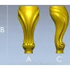 Ornate Shell & Scroll Furniture Leg - STL 3D Model for CNC