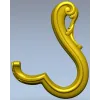 Acanthus S-Scroll - detailed STL 3D model for CNC decorative bracket