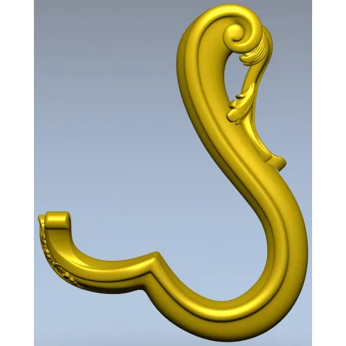 Acanthus S-Scroll - detailed STL 3D model for CNC decorative bracket
