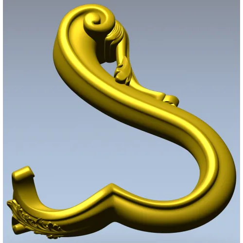Acanthus S-Scroll - detailed STL 3D model for CNC decorative bracket