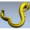 Acanthus S-Scroll - detailed STL 3D model for CNC decorative bracket