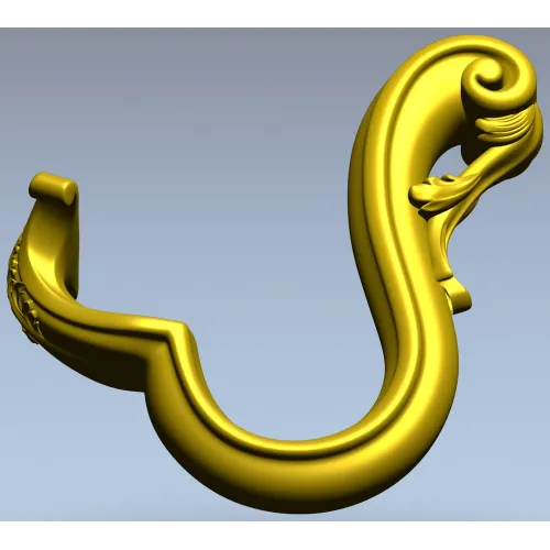 Acanthus S-Scroll - detailed STL 3D model for CNC decorative bracket