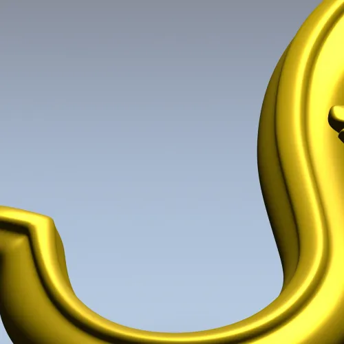 Acanthus S-Scroll - detailed STL 3D model for CNC decorative bracket