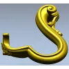 Acanthus S-Scroll - detailed STL 3D model for CNC decorative bracket
