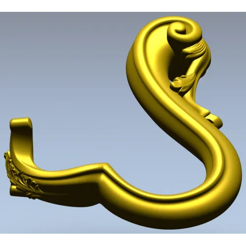 Acanthus S-Scroll - detailed STL 3D model for CNC decorative bracket
