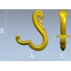 Acanthus S-Scroll - detailed STL 3D model for CNC decorative bracket