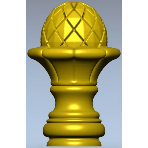 Pinecone Fleur Finial - STL 3D model for CNC carving