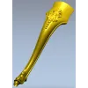 Elegant cabriole furniture leg - STL 3D model for CNC carving
