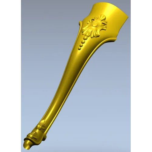 Elegant cabriole furniture leg - STL 3D model for CNC carving