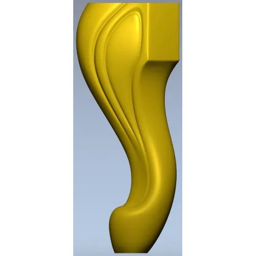 Sculpted Cabriole Furniture Leg STL