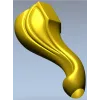 Sculpted Cabriole Furniture Leg STL