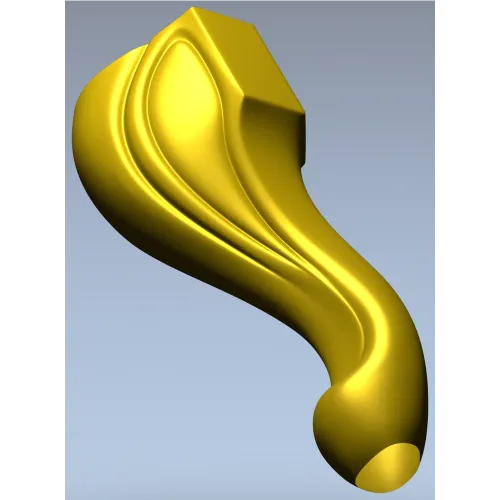 Sculpted Cabriole Furniture Leg STL