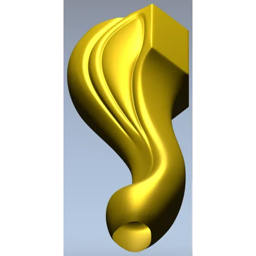 Sculpted Cabriole Furniture Leg STL