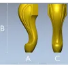 Sculpted Cabriole Furniture Leg STL